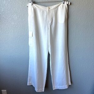 Tommy Bahama wide leg 100% linen cargo pants